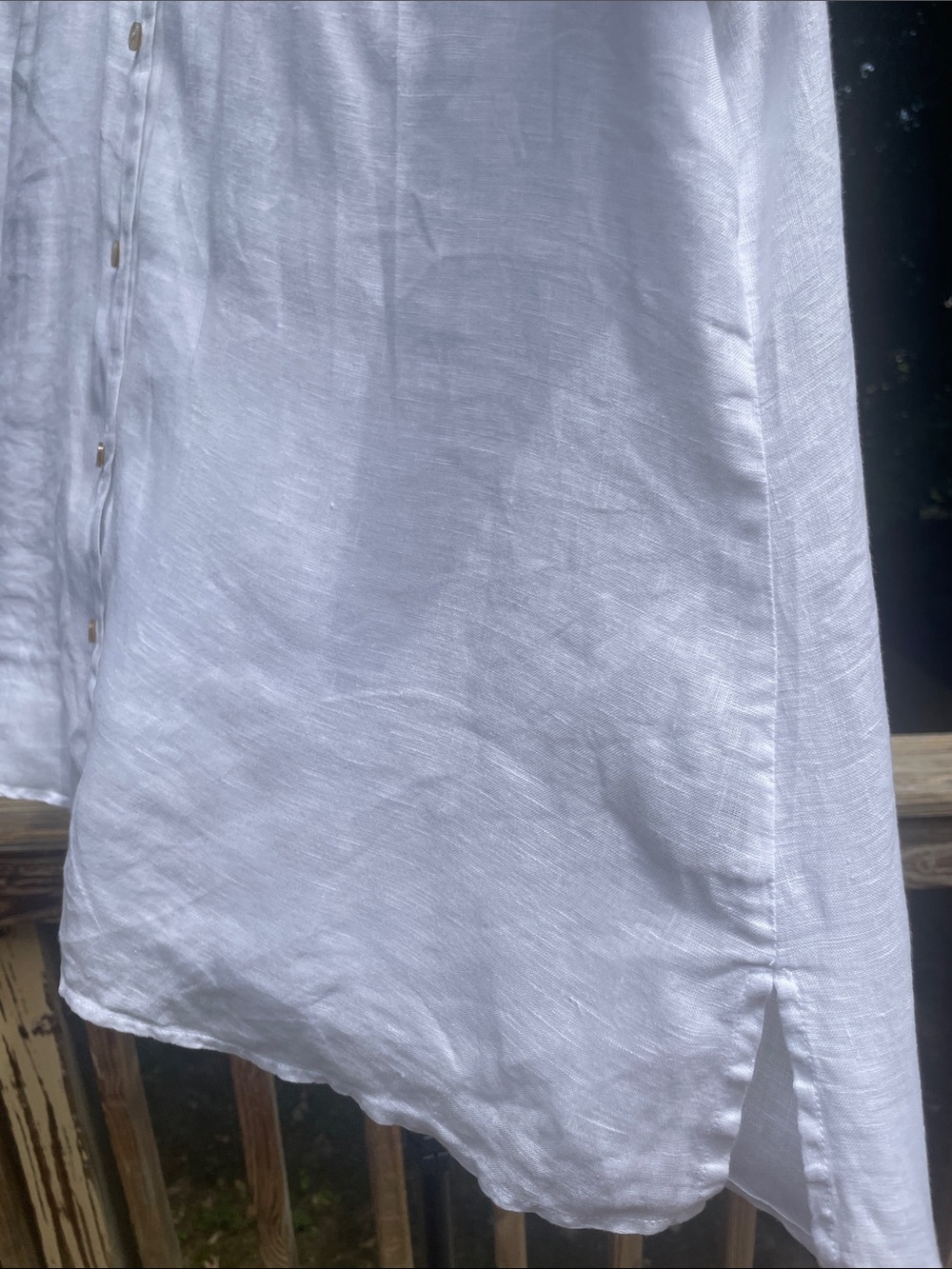 Avenue 18-20 Linen Classic White ShortSleeve Shirt Womens pit to pit 25” Preworn - Picture 6 of 16
